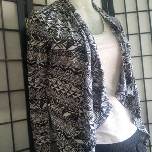 Boho black and white cardigan